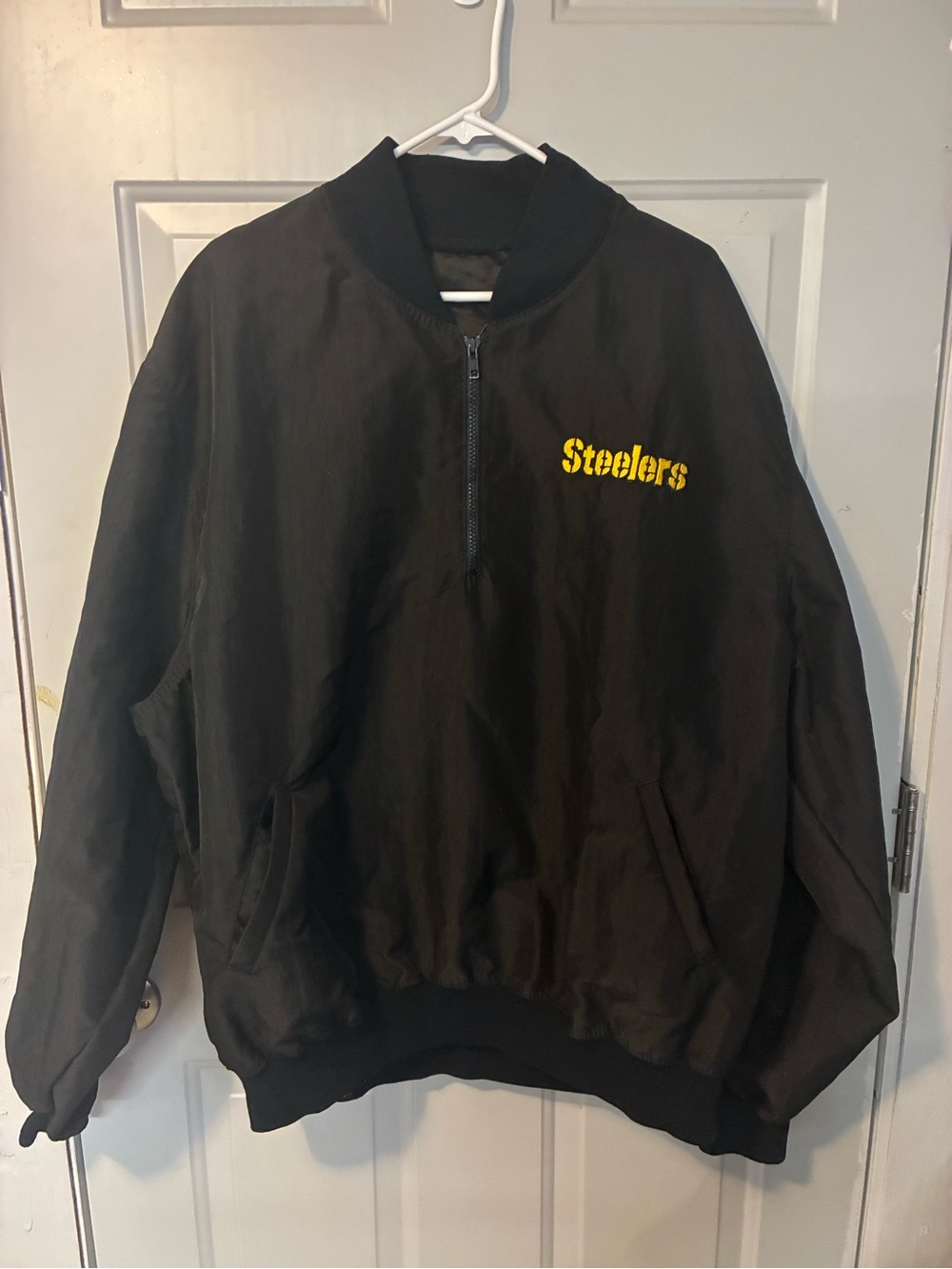 Vintage Starter Pittsburgh Steelers Black Pullover 1/4 Zip Jacket
